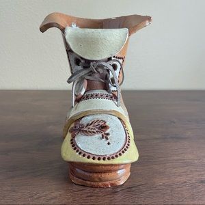 Vintage Signed Terra Cotta Boot Planter